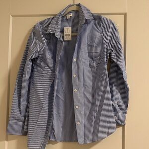 J. Crew Blue Striped Women's Button Down Shirt
